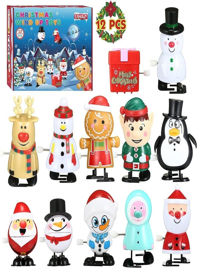 LIHAO 12PCS Christmas Wind Up Toys for Kids Party Favors, Christmas Stocking Stuffers Gifts for Grandkids - Image 1