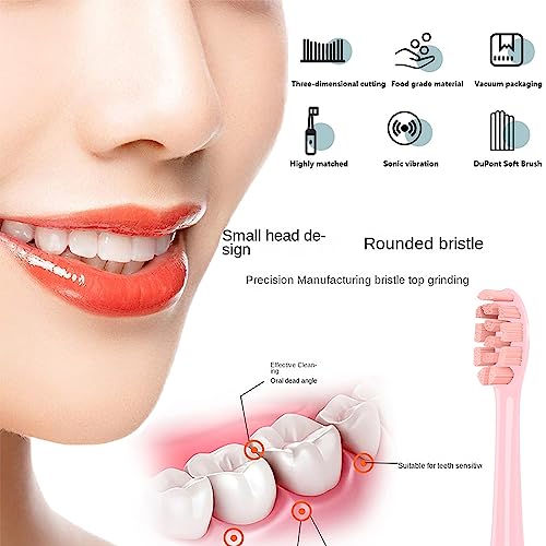 GTHUNDER 8Pcs Electric Toothbrush Heads Compatible with Oclean.with Hygienic Caps,Vacuum-Packed.Fits Adapted for All Oclean Models x pro Elite, X, X Pro,Flow,F1,Air 2 (Pink) - Image 3