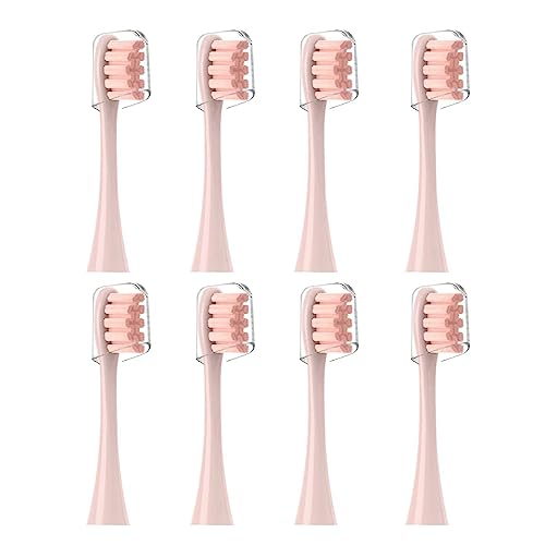 GTHUNDER 8Pcs Electric Toothbrush Heads Compatible with Oclean.with Hygienic Caps,Vacuum-Packed.Fits Adapted for All Oclean Models x pro Elite, X, X Pro,Flow,F1,Air 2 (Pink) - Image 1