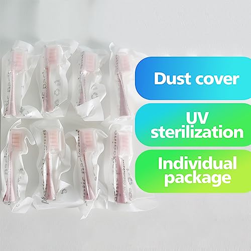 GTHUNDER 8Pcs Electric Toothbrush Heads Compatible with Oclean.with Hygienic Caps,Vacuum-Packed.Fits Adapted for All Oclean Models x pro Elite, X, X Pro,Flow,F1,Air 2 (Pink) - Image 5