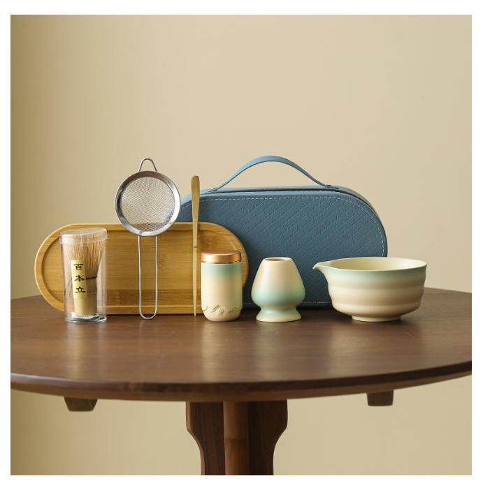 غوغا طقم ماتشا ياباني 8 قطع فاخر – ادوات ماتشا مع مضرب خيزران لتحضير الشاي – هدية أنيقة لمحبي الماتشا - Image 1