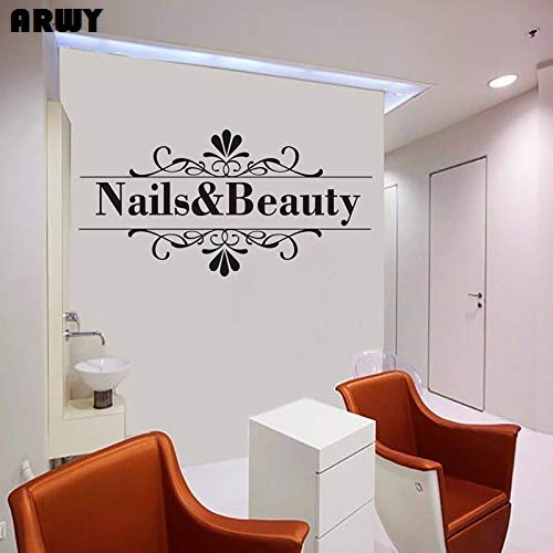 ARWY ARWY Salon Wall Stickers Decor Nail Beauty Vinyl Wall Sticker Nail Stylist Salon Decal Bedroom Manicure Shop Remove Home Decoration Art Poster Size 40X90 cm 