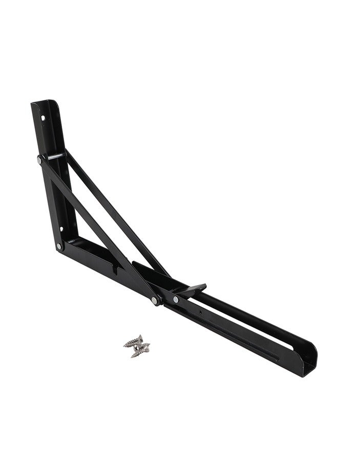 LAWAZIM Bracket - 20x10.5cm Black - Heavy Duty Space-Saving One-Touch Adjustable Foldable Wall Shelf Bracket for Wall-Mounted Storage, DIY, Utility Room, Kitchen, Garage, and RV Shelving Solutions  - Image 2