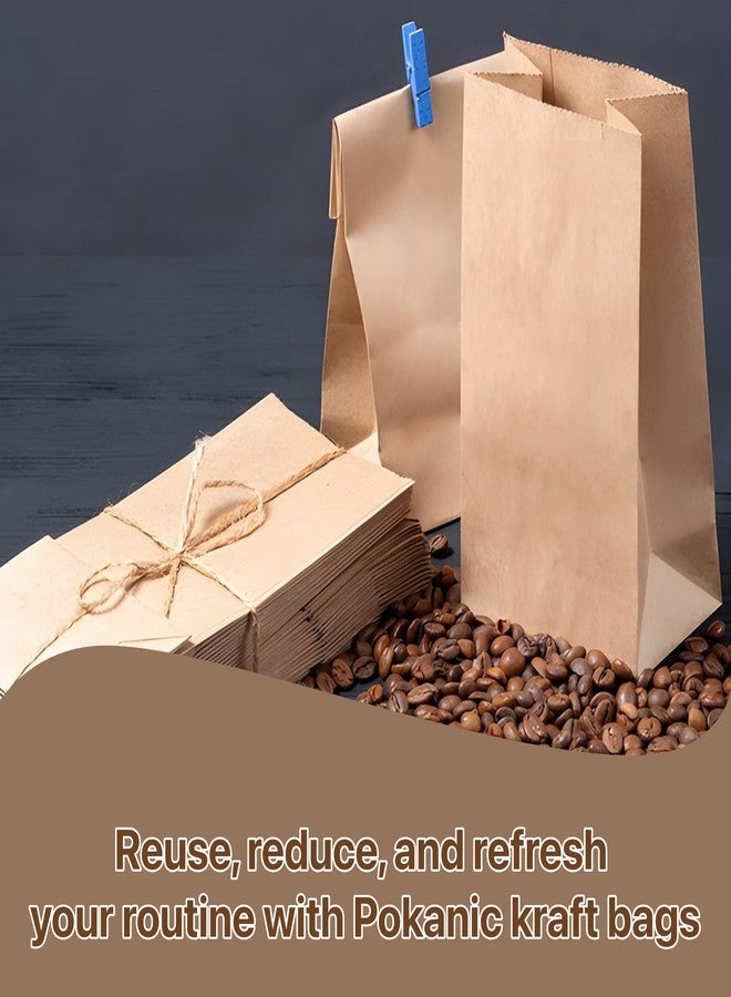 Pokanic Lunch Brown Paper [50 Bags] x [8 x 4 x 2.5 inch] #2 Bulk Kraft 2 lb Capacity Eco Friendly Reusable Heavy Duty Disposable for Grocery Snacks Crafts Lunch Sandwich Food (50 Bags, 8 x 4 x 2.5) - Image 5