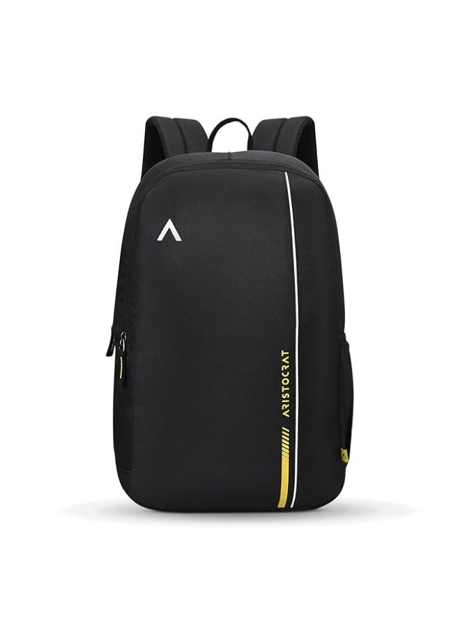 أرستوكرات حقيبة ظهر أريستوكرات نوفا للكمبيوتر المحمول سعة 15 لترًا للرجال والنساء مع جيب للزجاجة | أحزمة كتف مبطنة، جيوب متعددة | حقيبة سفر وجامعة | أسود داكن - Image 1