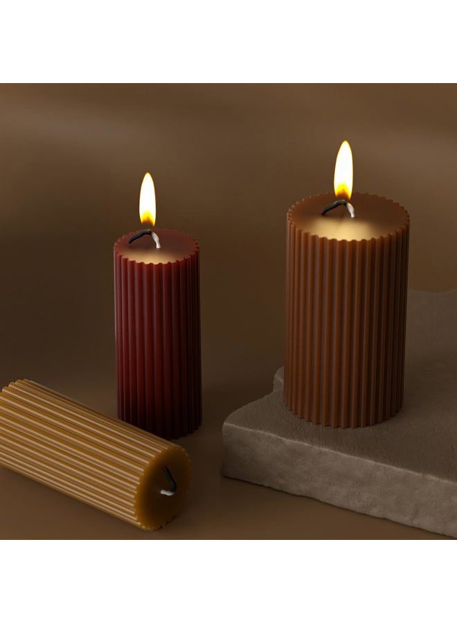 ESEDAGE 2 Pack Pillar Gear Shape Column Candle Resin Mold - Resin Casting Silicone Molds for Home Decor & Candle Making Wave Spiral Mold - Image 2