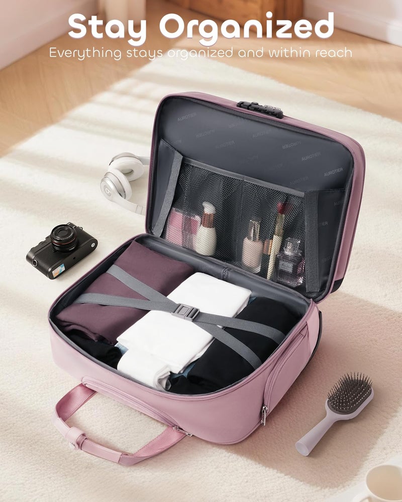 AUROTIER Rolling Laptop Bag Women, Rolling Briefcase for Women with Dual Lock, 16 Inch Computer Bag with Wheels, Roller Underseat Carry On Luggage Personal Item Suitcase for Work Travel Business - Image 3