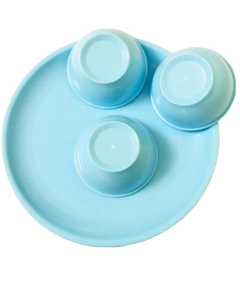 Everbuy Microwave Safe Polypropylene12 Pcs Dinner Set Round 6 Dinner Plates & 6 Bowls. (Blue) - Image 3