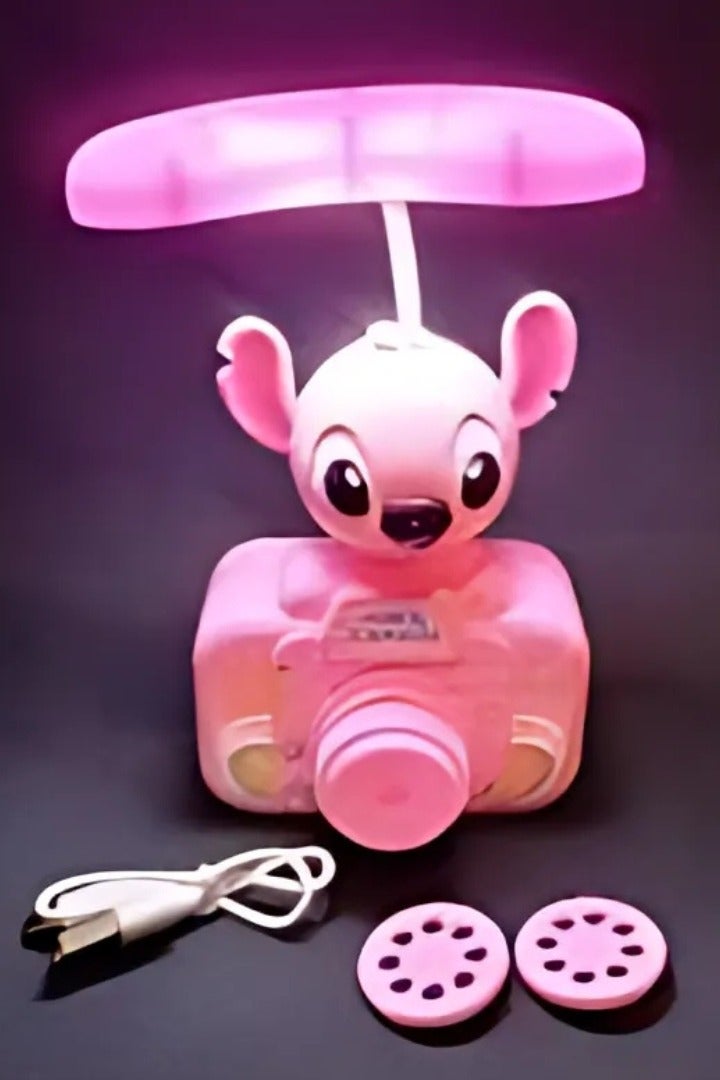 لمبة ليلية للأطفال على شكل بروجكتر LED – لون وردي بتصميم شخصيات كرتونية، إضاءة ديكورية جميلة لغرفة النوم، تعمل عبر USB - Image 1