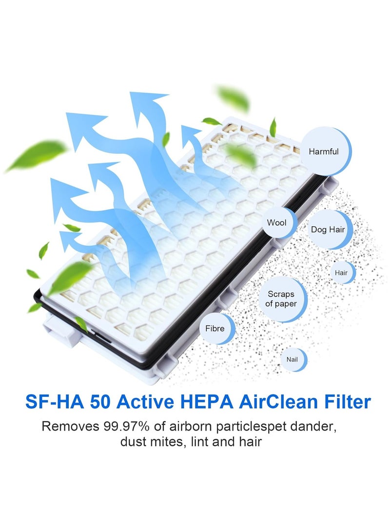 SYOSI فلتر - قطعتان من فلاتر HEPA SF-HA 50 للمكنسة الكهربائية متوافقة مع Miele AirClean S4 وS5 وS6 وS8 وS8000 وS8999 وS6000 وS6999 وS5000 - Image 3