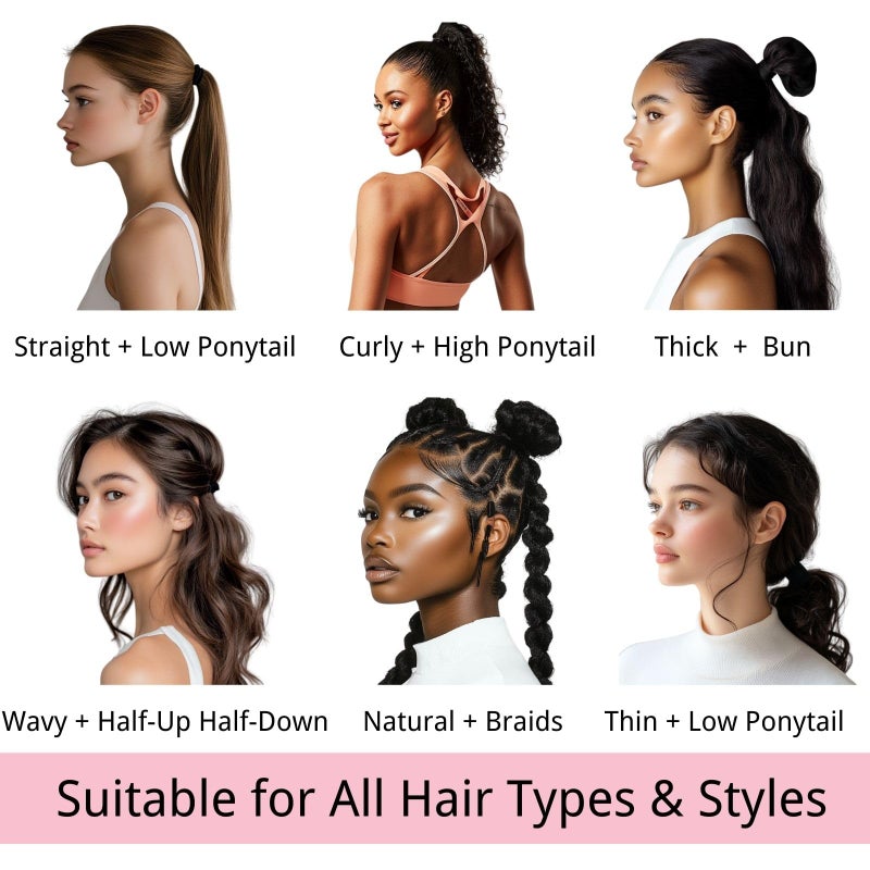 LuSeren 120 Pcs No Damage Hair Ties for Thick Hair, Large Soft Seamless Nylon Hair Elastics for Women, Ponytail Holders, Hair Accessories â€“ brown - Image 5