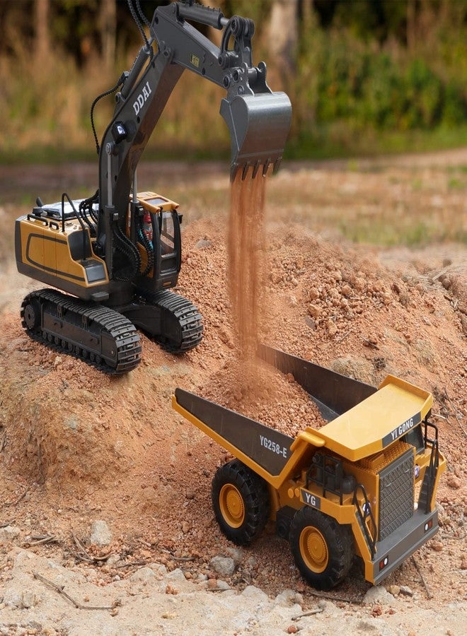 DDAI Remote Control Construction Dump Truck Toy - RC Dump Truck Toys- Construction Toys Vehicle- RC Truck Toys for 8 9 10 11 12 Year Old Boys and up- Toy Trucks - Image 3