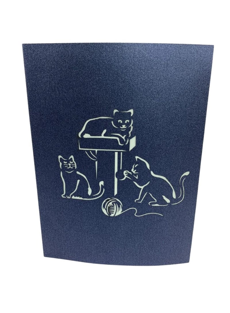 Abra Cards Cats Playing Pop Up Card Best Fathers Day Gift - Image 4