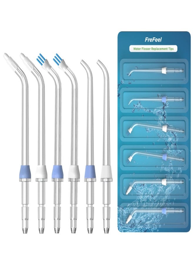 FreFeel Replacement Heads for Waterpik Water Flosser (2 Classic Jet Tips & 2 Orthodontic Tips & 2 Plaque Seeker Tips) - Image 1
