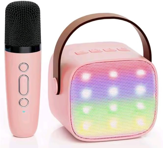Mini Karaoke Machine for Kids & Adults, Portable Mini Bluetooth Speaker with Wireless Microphone, Most Popular Birthday Gifts Toys for Girls 3, 4, 5, 6, 7, 8, 9, 10, 11, 12+Year Old (lightpink) - Image 1