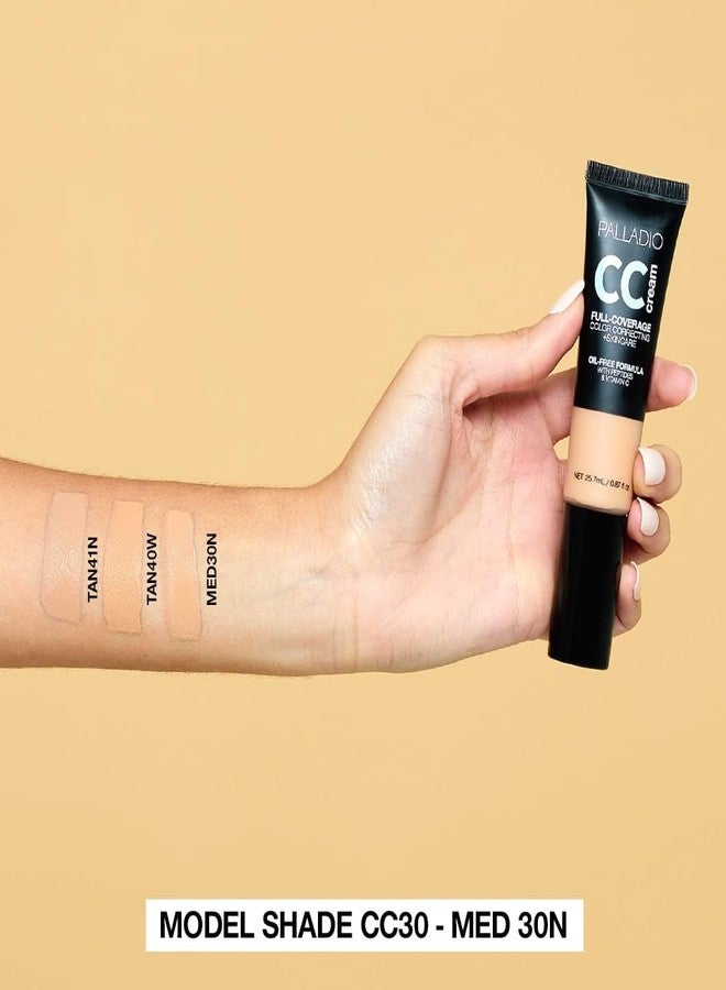Palladio Full-Coverage Color Correction CC Cream, Oil-Free with Peptides & Vitamin C, Best for Correcting Redness and Uneven Skin Tone, Buildable Foundation Coverage (Tan 41N) - Image 3