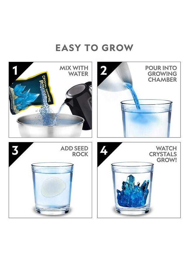 NATIONAL GEOGRAPHIC - Mega Crystal Growing Kit For Kids Grow 6 Crystals With Light - Up Stand Science Gifts 812 Crystal Making Experiment Science - Image 1