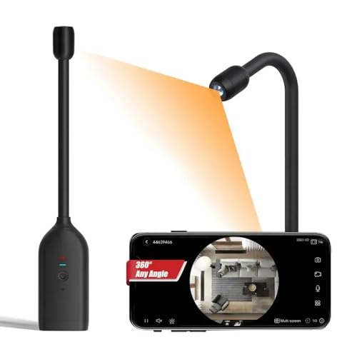 TECHNOVIEW 360 Degree View Full HD 1080p WiFi Fisheye Camera Goose Neck Surveillance, Two Way Audio, Motion Detection, WiFi Smart Security Camera App Name - V380 Pro - Image 1