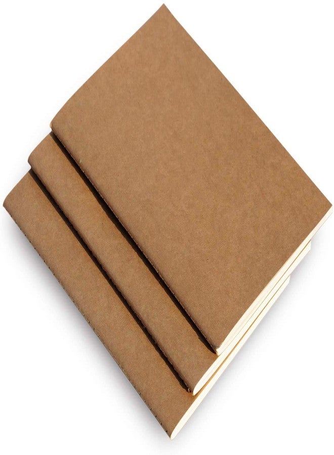 INNAXA A5 Kraft Book 80 GSM Natural Shade Paper Journal Diary, Pack of 3 - Image 1
