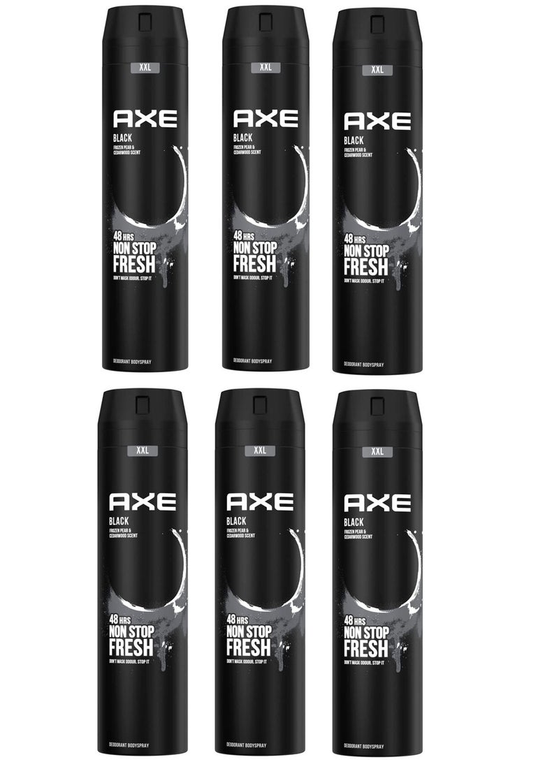 أكس مزيل عرق بخاخ للجسم نون ستوب فريش بلاك 250 مل (عبوة من 6 قطع) - Image 1