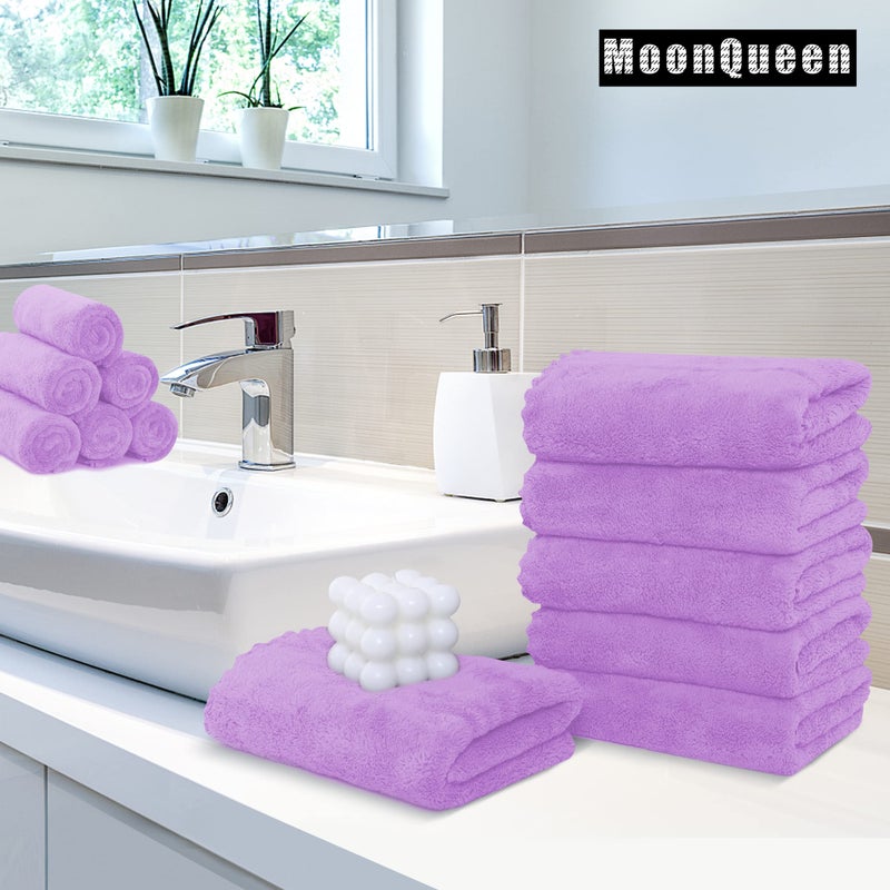 موون كوين Moonqueen 18 مناشف اليد المتميزة - تجفيف سريع - المناشف المصنوعة من الألياف الدقيقة من المناشف الممتصة للغاية - الاستخدام متعدد الأغراض كمنشفة يد دش في الفندق 16 × 28 بوصة (أرجواني)  - Image 1