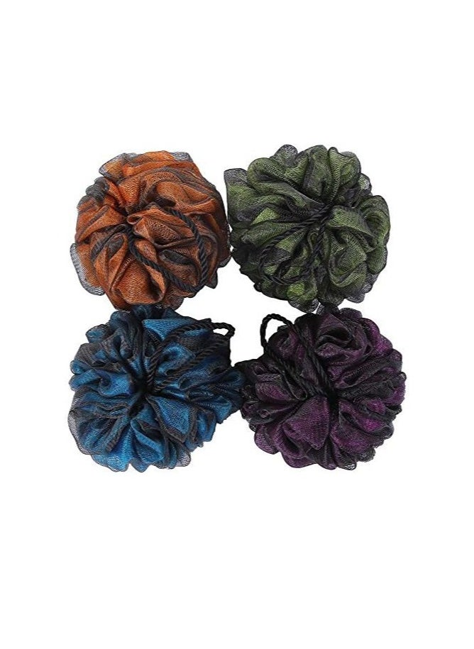 Tbestmax Loofah Bath and Shower Sponge Pouf, Mesh Brush Ball Exfoliating Body Scrubber Ball Pack of 4 (60g/pcs)  - Image 1