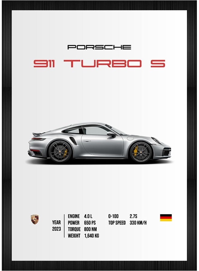CodersParadise Porsche 911 Turbo S Wall Poster Frames - Image 1