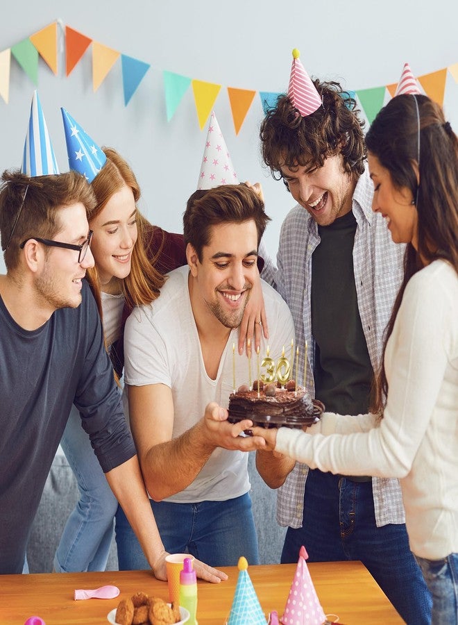 Mtlee Gold 30th Birthday Candles Set for Cakes Including Thin Metallic and Number Birthday Candles for Anniversary Celebration Party Topper Decorations Men Women - Image 4