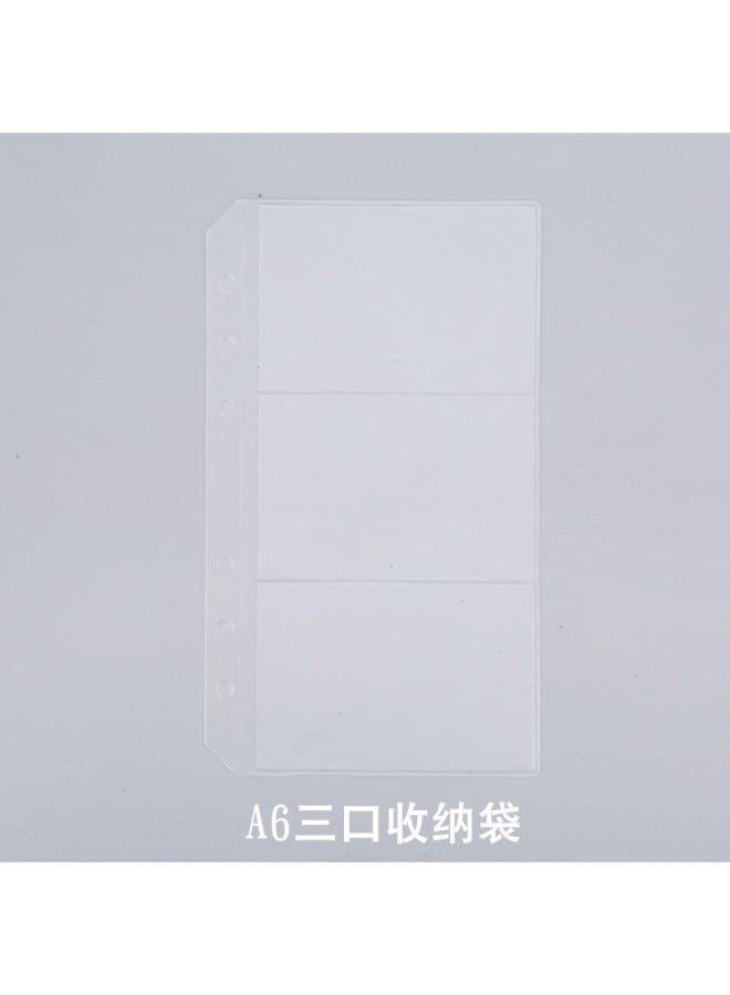 YR A5a6pvc Six-hole Frosted Loose-leaf Storage Bag, Certificate Sticker, Bill, Business Card Book, Card Bag, Standard Hole Pocket - Image 1