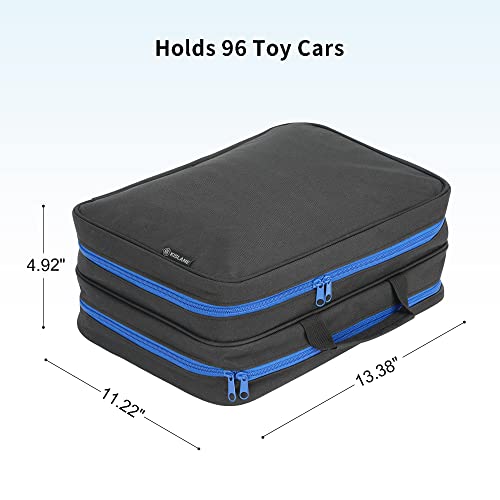 KISLANE 96 Toy Cars Storage Case Compatible with Matchbox Cars, Matchbox Cars Organizer Storage for Mini Toys, Toy Cars, Matchbox Cars, Small Dolls(Bag Only) (Black) - Image 2
