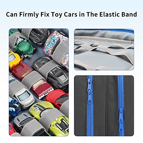 KISLANE 96 Toy Cars Storage Case Compatible with Matchbox Cars, Matchbox Cars Organizer Storage for Mini Toys, Toy Cars, Matchbox Cars, Small Dolls(Bag Only) (Black) - Image 4