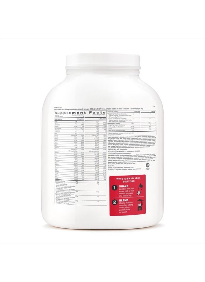 GNC - Pro Performance Bulk 1340 - Double Chocolate, 9 Servings, Supports Muscle Energy, Recovery and Growth,Cream - Image 1