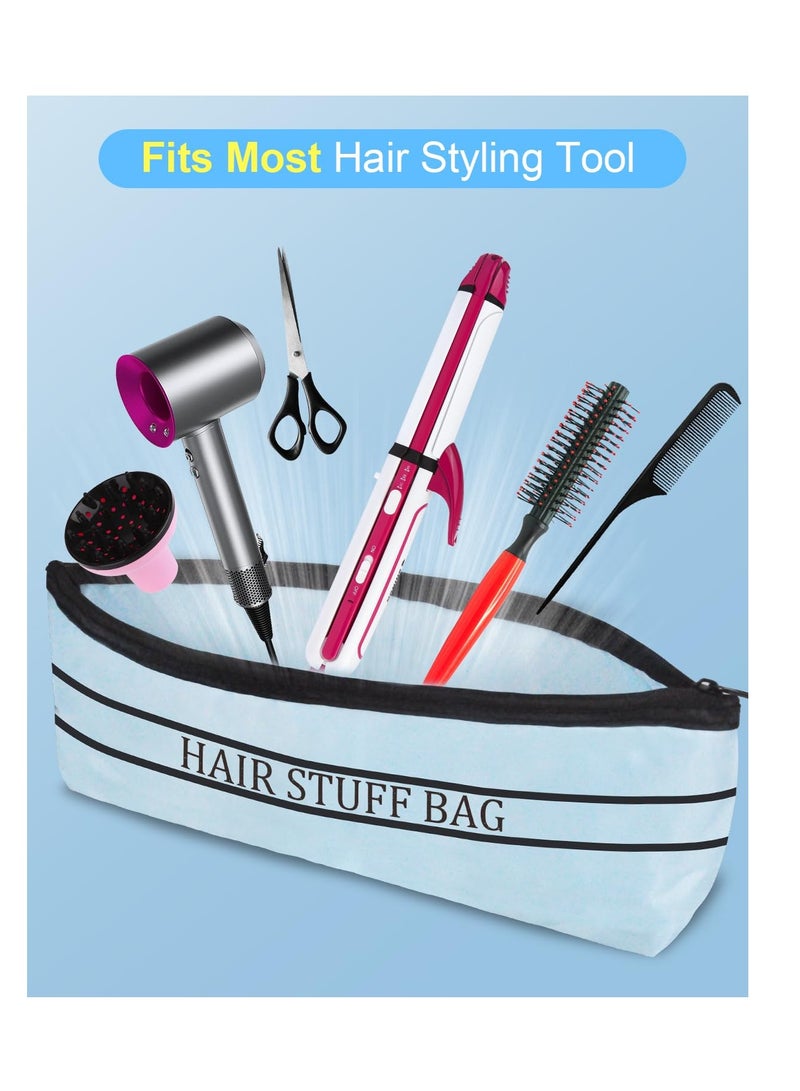 Excefore 9 مجموعة من مكعبات التعبئة منظم الأمتعة، حقيبة أساسية خفيفة للسفر لملحقات السفر، سحاب شبكي خفيف، حقائب سفر موفرة للمساحة للملابس، الأحذية، الحقائب، زرقاء - Image 2