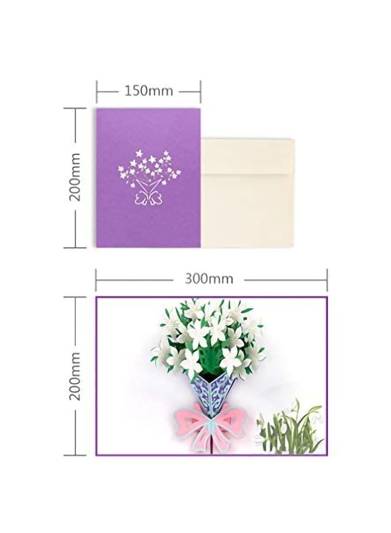 Zikra 4 pcs Pop Up Cards, 3D Greeting Cards, with 4pcs Envelopes - Image 3