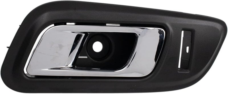 TRQ Front Left Interior Door Handle Chrome & Black Compatible with 2010-2012 Ford Taurus - Image 1