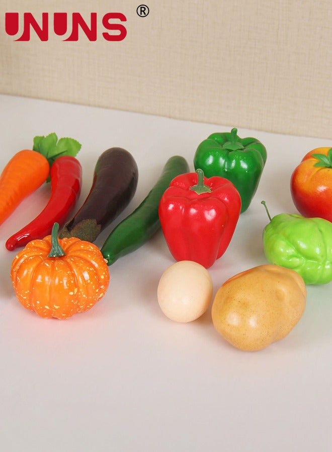UNUNS 12 Pieces/Set Artificial Vegetables,Simulation Vegetables Decoration Kitchen Home Decor,Realistic Fake Vegetables Decor Set Photo Props - Image 1