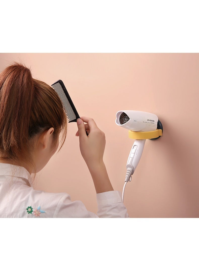 Layali Self Adhesive Hair Dryer Holder with Stand Compatible Wall Mounted Store Plug - Image 2