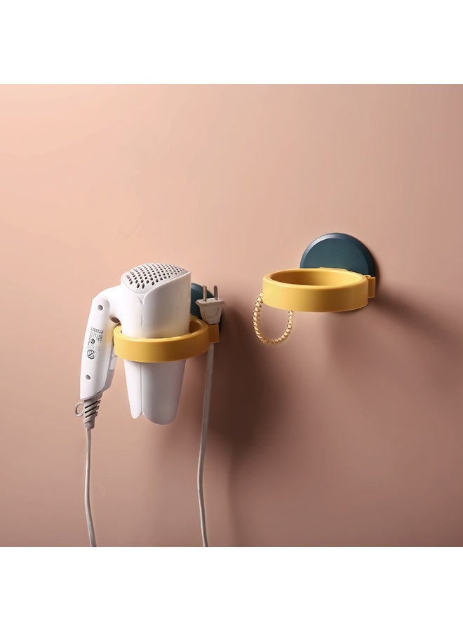 Layali Self Adhesive Hair Dryer Holder with Stand Compatible Wall Mounted Store Plug - Image 4