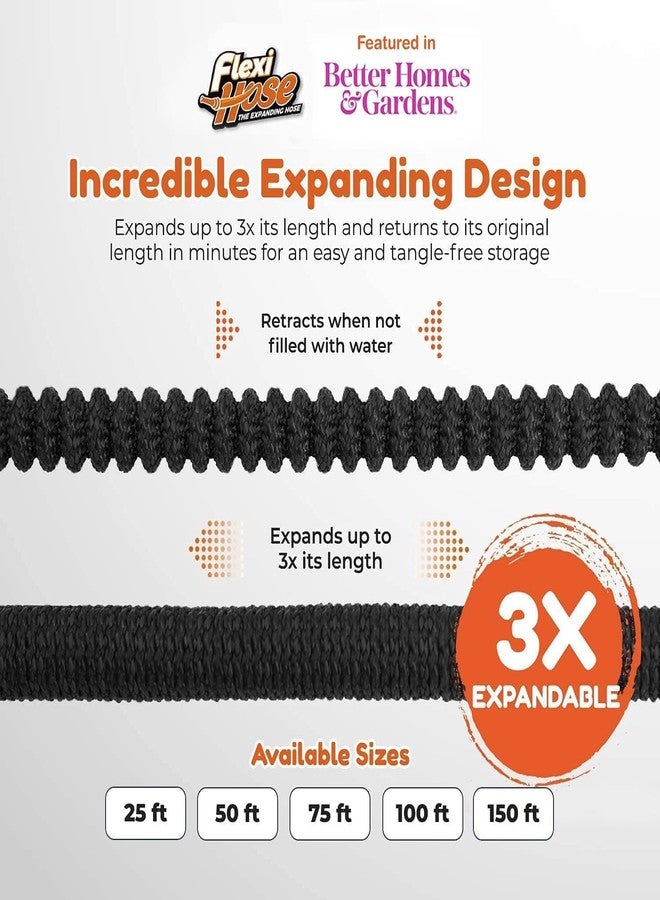 Flexi Hose with 8 Function Nozzle, 75FT - Lightweight Expandable Garden Hose, No-Kink Flexibility, 3/4 Inch Solid Brass Fittings and Double Latex Core - Image 2