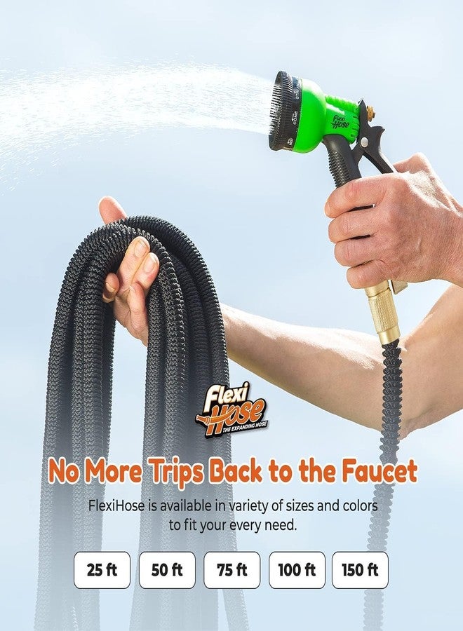 Flexi Hose with 8 Function Nozzle, 75FT - Lightweight Expandable Garden Hose, No-Kink Flexibility, 3/4 Inch Solid Brass Fittings and Double Latex Core - Image 5