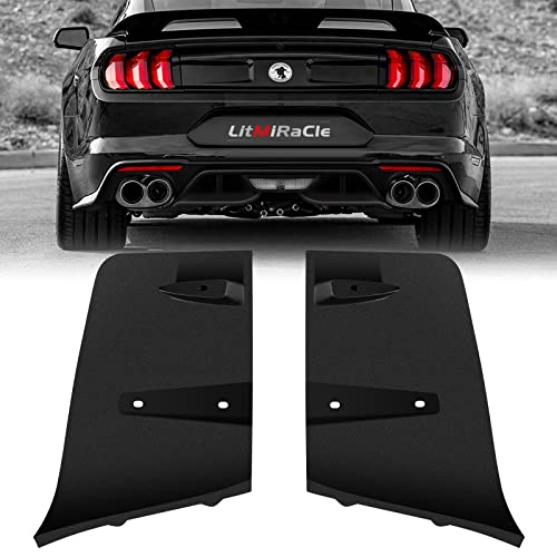 LitMiRaCle Rear Bumper Diffuser Valance Aero Foil Kit for 2018 2019 2020 2021 2022 2023 Ford Mustang GT Accessories, Black,2PCS - Image 1
