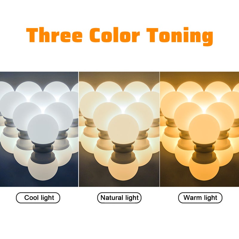 Mirror Front Lights Dresser Refill Makeup Mirror Bulb Tri-color Dimming USB Touch Switch Long Press Infinitely Dimmable - Image 2