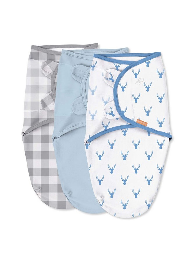 SwaddleMe By Ingenuity Original Swaddle 100% Cotton Improves Sleep & Calms Startle Reflex 0 3 Months 3 Pack Oh Deer  - Image 1