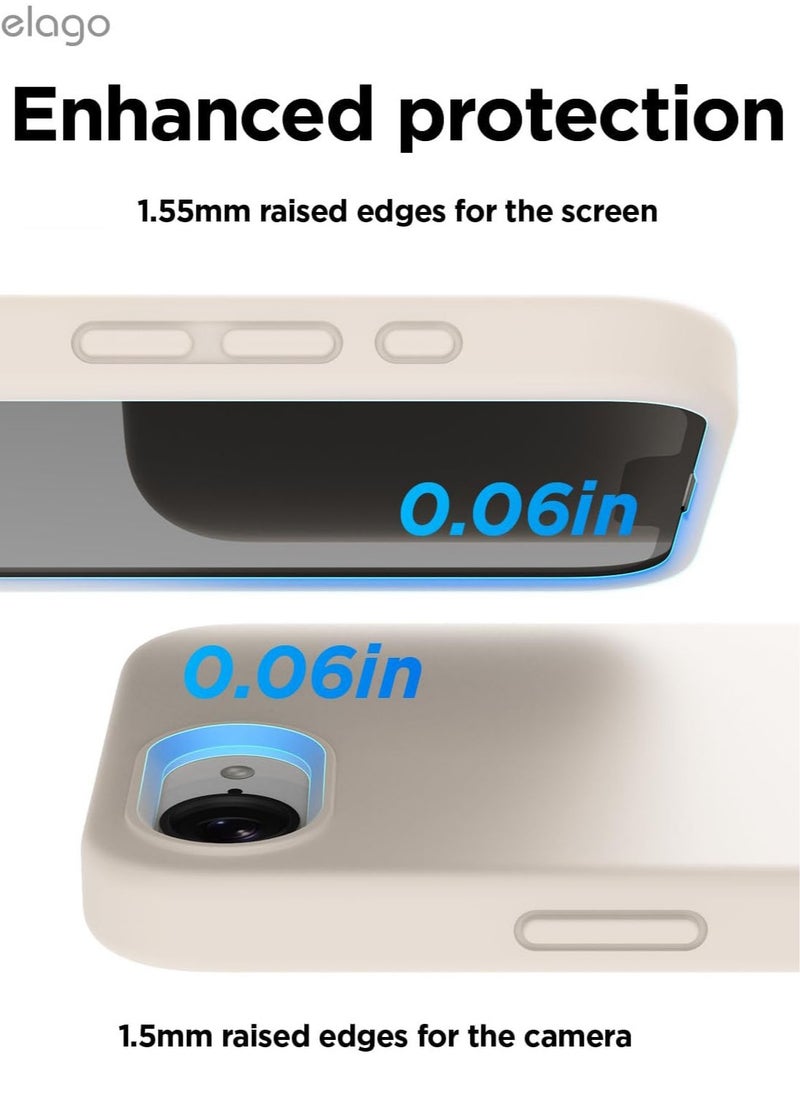 Elago Liquid Silicone for iPhone 16E case cover (2025) Full Body Protection, Shockproof, Slim, Anti-Scratch Soft Microfiber Lining - Stone  - Image 3