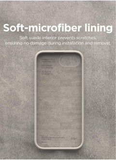 Elago Liquid Silicone for iPhone 16E case cover (2025) Full Body Protection, Shockproof, Slim, Anti-Scratch Soft Microfiber Lining - Stone  - Image 5