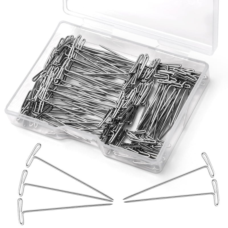 Yizzvb T Pins, 1 Inch 120 Pcs Sewing Pins for Wigs, Blocking Knitting, Modelling, Wig Making and Crafts, Stainless Steel Head Pins for Sewing and Craft, Jewelry Making - Image 1