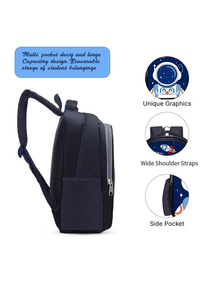 Frantic Waterproof Polyester 26 L 2 Compartment School Backpack With Pencil/Staionery Pouch School Bag Class 1 to 8 Daypack Picnic Bag For School Going Boys & Girls(BK_Blue_Galaxy_24_A) - Image 3