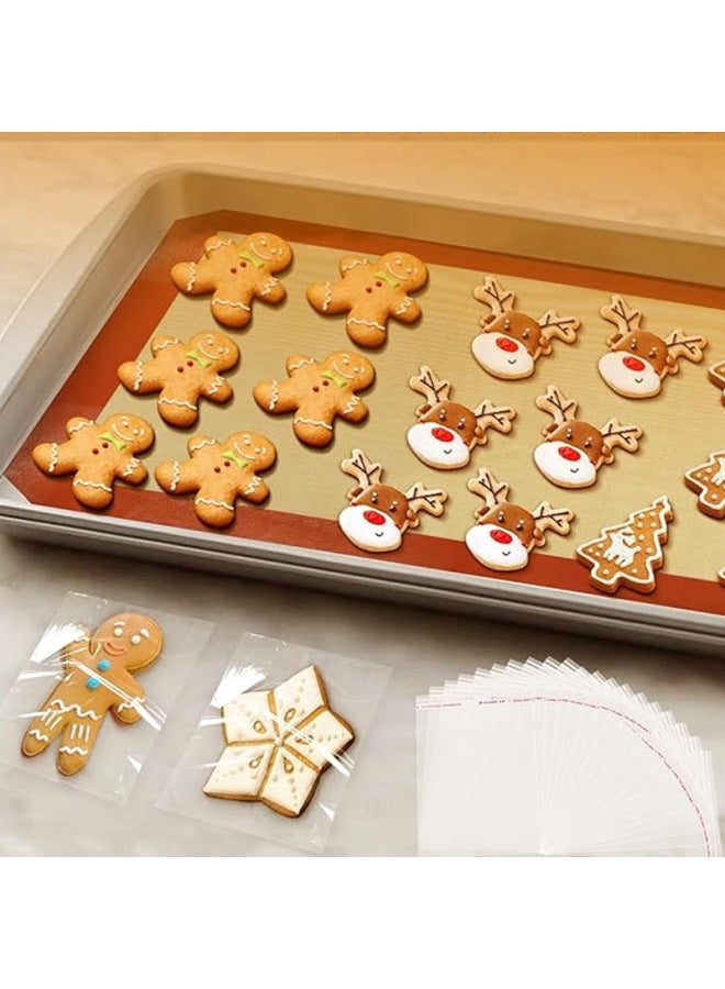 Thin 0.4mm Silicone Baking Suit Panel Baking Mat Thickened Copping Board Silicone Kneading Mat Biscuit Bag Silicone Baking Mat-Size:30*21cm-white And Red Straight  - Image 4