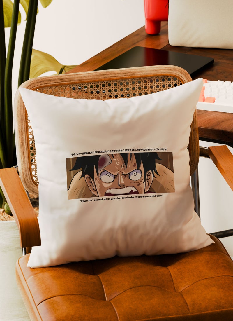 LOUD UNIVERSE One Piece Jar One Piece Couch Cushion Monkey D. Luffy Decorative Cushion Straw Hat Power Quote-Manga Fan Gift - Image 3