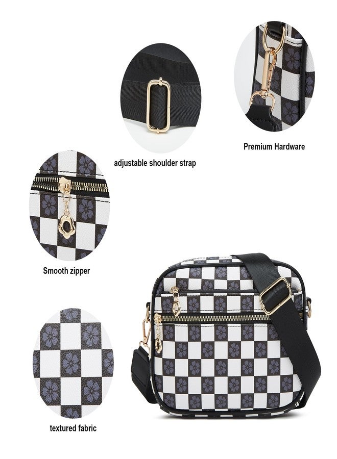 Makes Crossbody Bags for Women Small Crossbody Purses Checkered Leather with Adjustable Shoulder Straps Mothers Wife Mom Gifts - Image 2